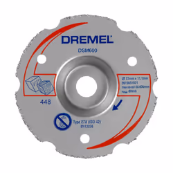 Roue de coupe affleurante carbure polyvalente Dremel 2615S600JB; 77 mm