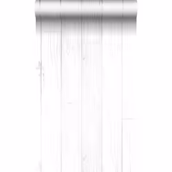Ce papier peint imitation bois en blanc mat et argent donnera de la profondeur et du caractère à votre pièce en créant une am ...
