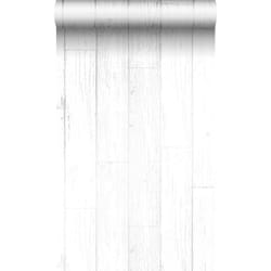 papier peint imitation bois blanc mat et argent - Origin Wallcoverings