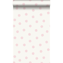 Origin - papier peint à motif de petits points blanc brillant et rose Wallcoverings
