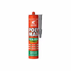 Mastic/Colle POLYMAX FIX&SEAL gris cartouche 425g Colle de montage et mastic d'étanchéité sans solvant à base de SMP-Polymère ...