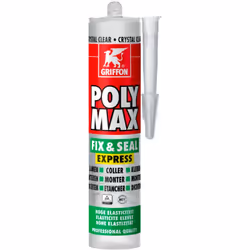 Mastic/Colle POLYMAX FIX&SEAL cristal clear cartouche 300g Colle de montage et mastic d'étanchéité sans solvant à base de SMP ...