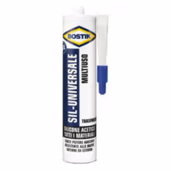 Silicone universel blanc Bostik 280 ml. Silicone acétique à large spectre d'utilisation. Résistant aux moisissures et aux dét ...
