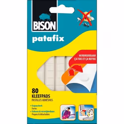 BISON - Pàte à fix patafix 80 pastilles adhésives détachables et réutilisables blanches