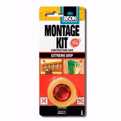 Ruban adhésif double face Bison 6305487 Montage kit Extreme Grip; 19 mm; 1,5 m; transparent