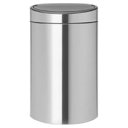 Brabantia Recycling Touch Bin with Plastic Buckets, 10 L and 23 L - Matt Steel Fingerprint Proof