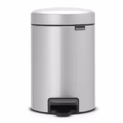 Brabantia 113260 Poubelle à Pédale Newicon avec Seau en Plastique, 3 L - Gris Métallique
