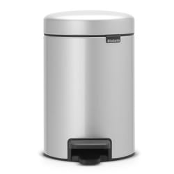 Brabantia 113260 Poubelle à Pédale Newicon avec Seau en Plastique, 3 L - Gris Métallique