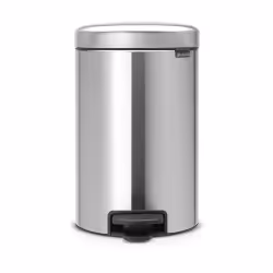 Brabantia 113604 Poubelle à Pédale Newicon avec Seau en Plastique, 12 L - Acier Mat