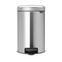 Brabantia 113604 Poubelle à Pédale Newicon avec Seau en Plastique, 12 L - Acier Mat