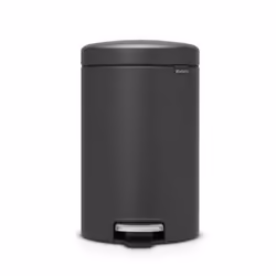 Brabantia 113802, 12 L, Rond, Plastique, Gris, Pédale, Plastique