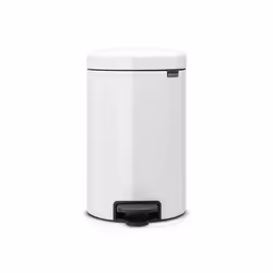 Brabantia -113864 - Poubelle à Pédale NewIcon avec Seau Intérieur en Métal 12 L - Blanc