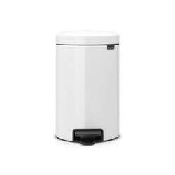 Brabantia -113864 - Poubelle à Pédale NewIcon avec Seau Intérieur en Métal 12 L - Blanc