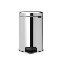 Brabantia -113888 - Poubelle à Pédale NewIcon avec Seau Intérieur en Métal 12 L -Inox Brillant