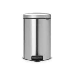Brabantia 114021 Poubelle à Pédale Newicon avec Seau en Plastique, 20 L - Acier Mat
