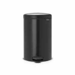 Brabantia 114106, 20 L, Rond, Noir, Plastique, Pédale, 29 cm