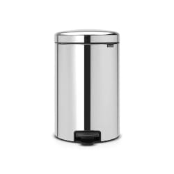 Brabantia Pedal Bin newIcon with Metal Inner Bucket, 20 Litre - Brilliant Steel