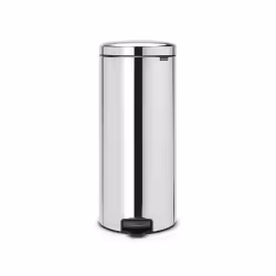 Brabantia -114762 - Poubelle à Pédale NewIcon avec Seau Intérieur en Métal 30 L - Inox Brillant