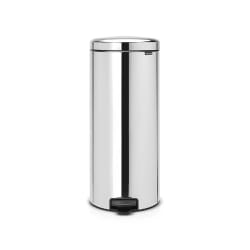 Brabantia -114762 - Poubelle à Pédale NewIcon avec Seau Intérieur en Métal 30 L - Inox Brillant