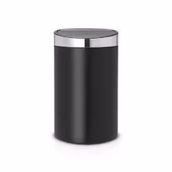Brabantia Touch Bin with Plastic Inner Bucket, 40 L - Black with Matt Steel Fingerprint Proof Lid