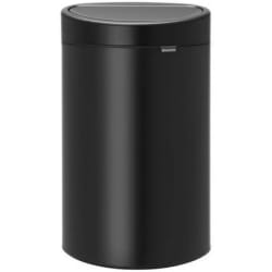 Brabantia Poubelle Touch Bin, 40 litres, Noir Mat, Capacité 40 Litres, 72,7 cm x 47,5 cm x 30,2 cm