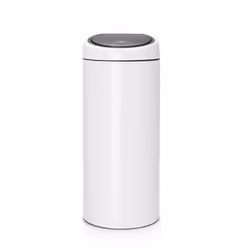 Brabantia Touch Bin, 30L, 30 L, Rond, Plastique, Acier inoxydable, Blanc, Manuel, Acier inoxydable