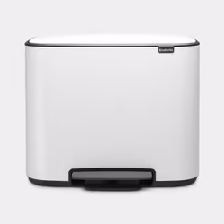 Brabantia - 121005 - Poubelle Bo Pedal Bin, 3 x 11 litres, Blanc