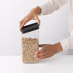 Brabantia Tasty+ pot Carré Plastique Noir, Transparent