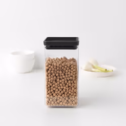 Brabantia Tasty+ pot Carré Plastique Noir, Transparent