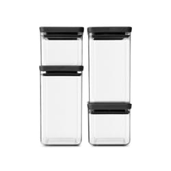 Brabantia Tasty+ pot Carré Plastique Noir, Transparent