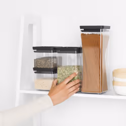 Brabantia Tasty+ pot Carré Plastique Noir, Transparent