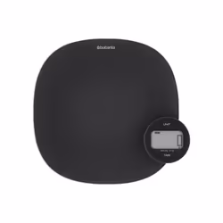 Brabantia Tasty+, Balance de ménage électronique, 5 kg, 1 g, Gris, Comptoir, Rond