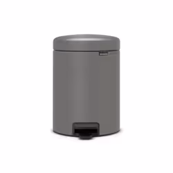 Brabantia 126284, 5 L, Rond, Plastique, Gris, Plastique, Pédale