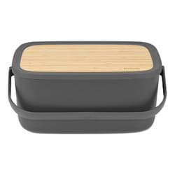 Brabantia 128264 Boîte à pain Rectangulaire Noir, Bois