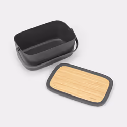 Brabantia 128264 Boîte à pain Rectangulaire Noir, Bois