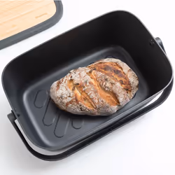 Brabantia 128264 Boîte à pain Rectangulaire Noir, Bois