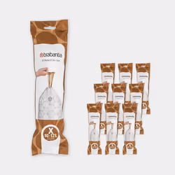 BRABANTIA - Sac poubelle PerfectFit Code X 10-12L - 10 ROULEAUX DE 20 SACS