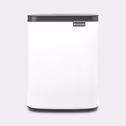 Brabantia Bo Waste Bin, 7 L, Rectangulaire, Acier, Blanc, Acier, Manuel