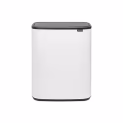 Brabantia Bo Touch Bin, 60 L, Rectangulaire, Plastique, Noir, Blanc, Plastique, 545 mm