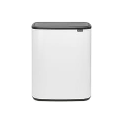 Brabantia Bo Touch Bin 60 L Rectangulaire Plastique Noir, Blanc