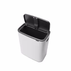 Brabantia Bo Touch Bin 60 L Rectangulaire Plastique Noir, Blanc