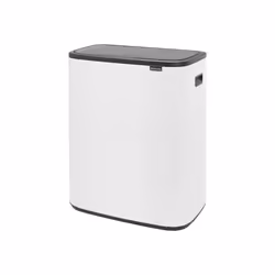 Brabantia Bo Touch Bin 60 L Rectangulaire Plastique Noir, Blanc