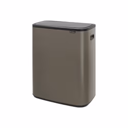 Brabantia Bo Touch Bin 60 L Rectangulaire Plastique Noir, Platine