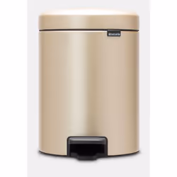 Brabantia Poubelle À Pédale Newicon, 5 L, Rond, Champagne, Pédale, 20,5 cm, 205 mm