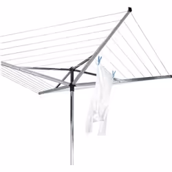 Brabantia Essential Rotary Washing Line Airer with Concrete Anchor Tube, 50 m - Silver