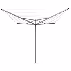 Brabantia 310843 Séchoir Topspinner Rotatif 4 Bras 50 m avec Douilles - Argent