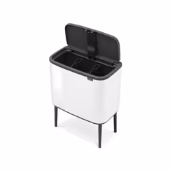 Brabantia 313523 poubelle 33 L Rectangulaire Acier inoxydable Noir, Blanc