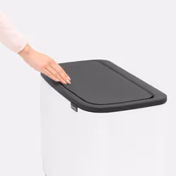 Brabantia 313523 poubelle 33 L Rectangulaire Acier inoxydable Noir, Blanc - Vue supplémentaire 6