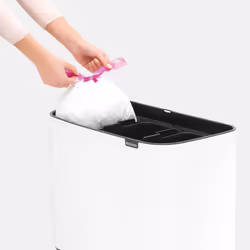 Brabantia 313523 poubelle 33 L Rectangulaire Acier inoxydable Noir, Blanc - Vue supplémentaire 8
