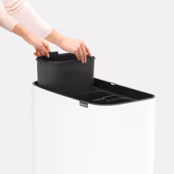 Brabantia 313523 poubelle 33 L Rectangulaire Acier inoxydable Noir, Blanc - Vue supplémentaire 9